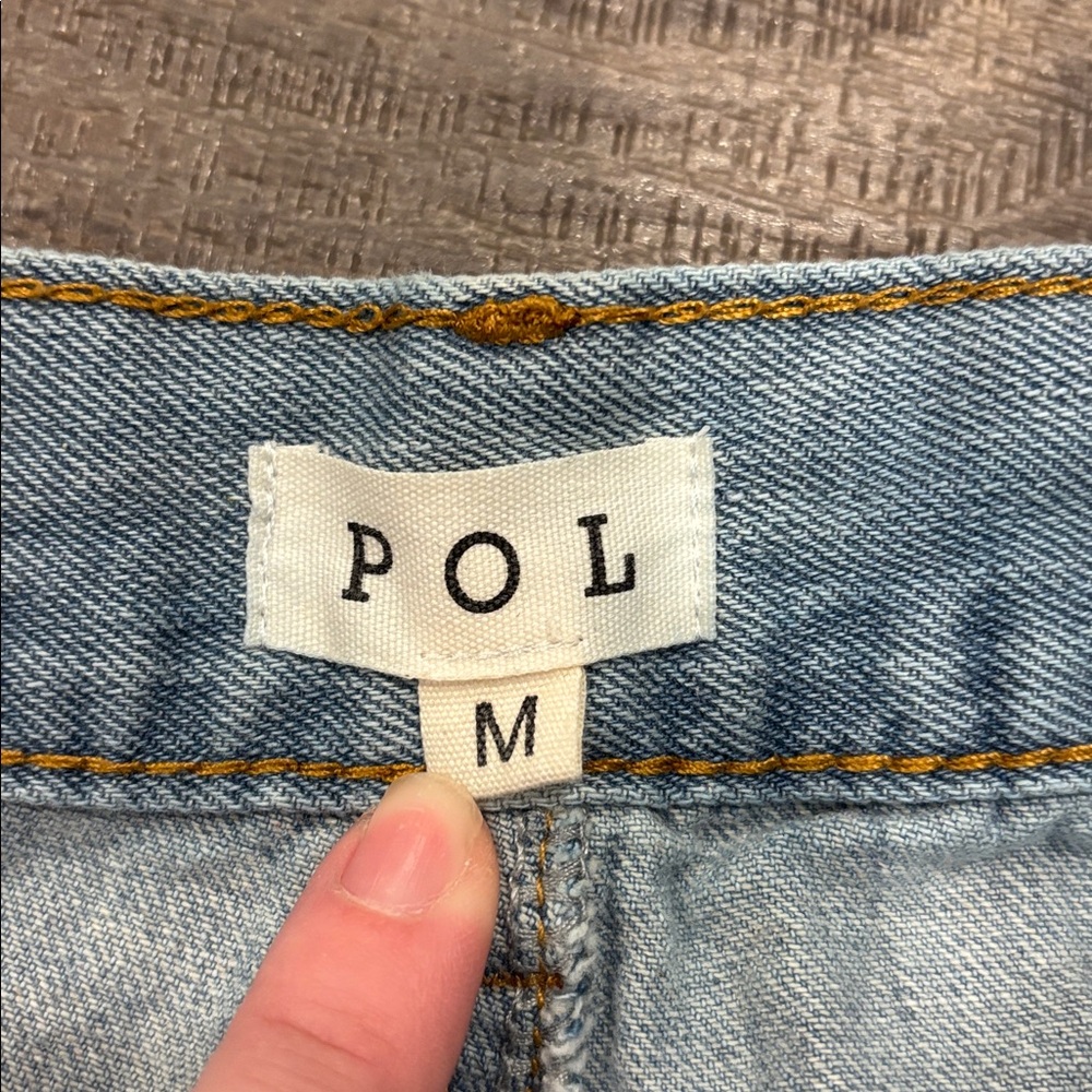 Pol Contrast Patchwork Raw Hem Straight Jeans Lig… - image 2